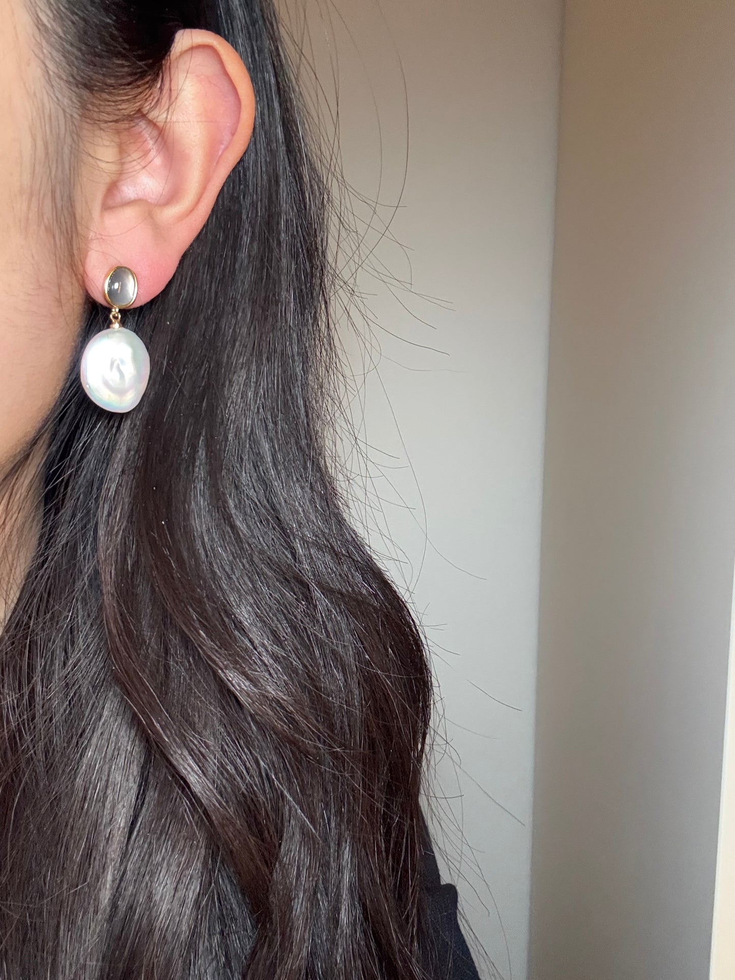 Boucles d'oreilles Lune Lustrée