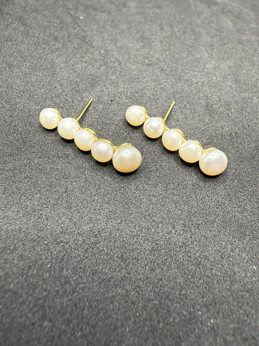 Boucles d'oreilles élégantes en perles en cascade