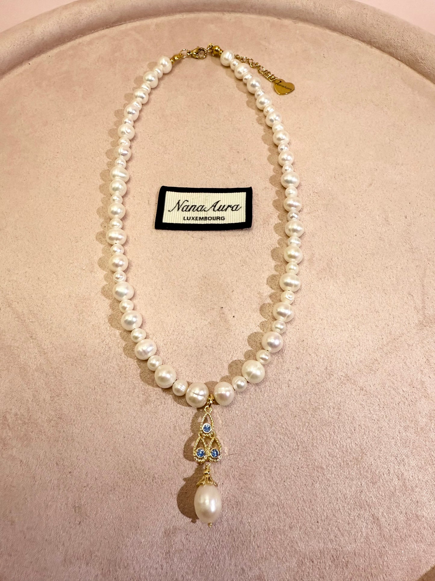 Blue Tear Pearl Necklace