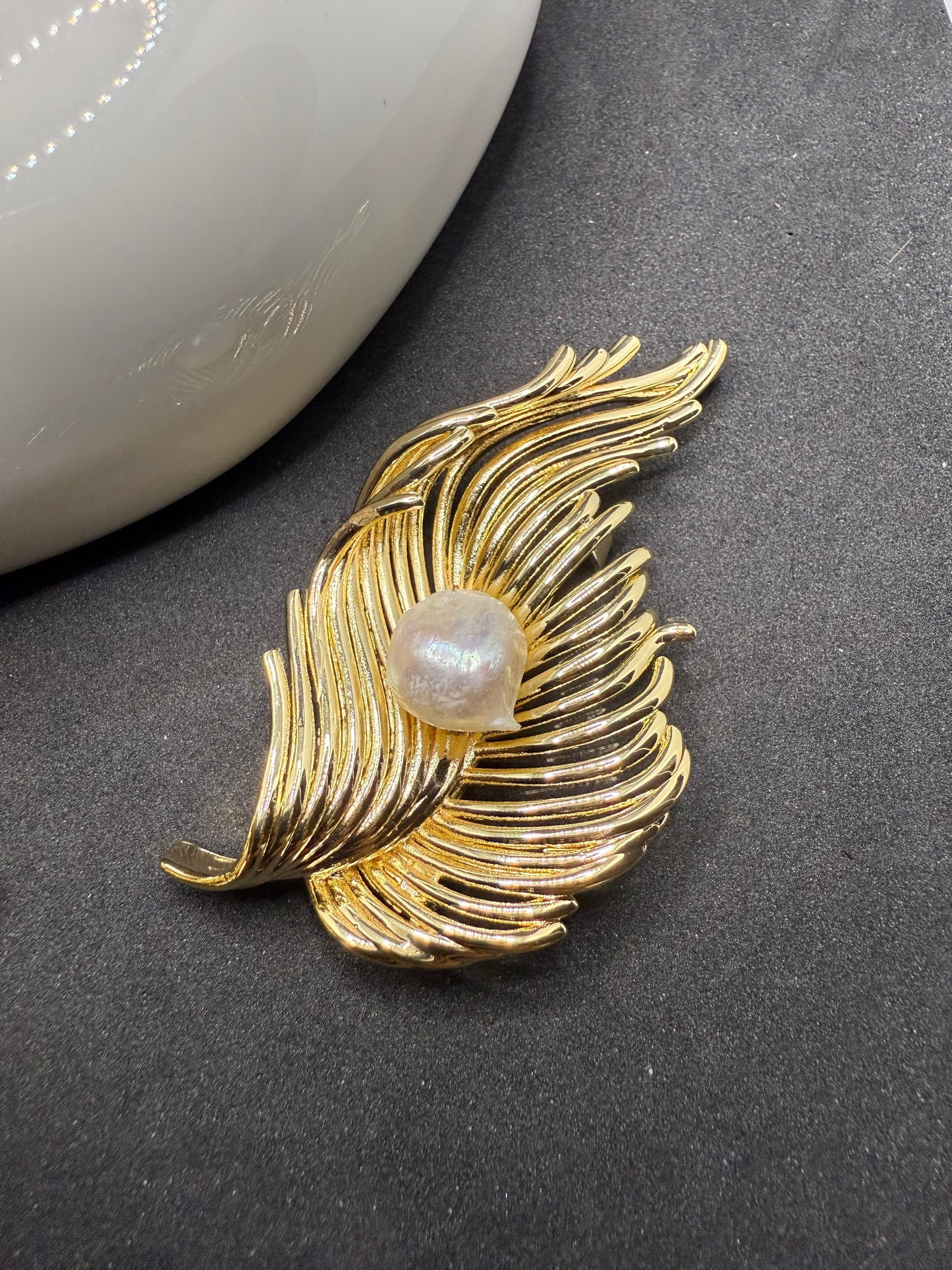 Ethereal Feather Brooch