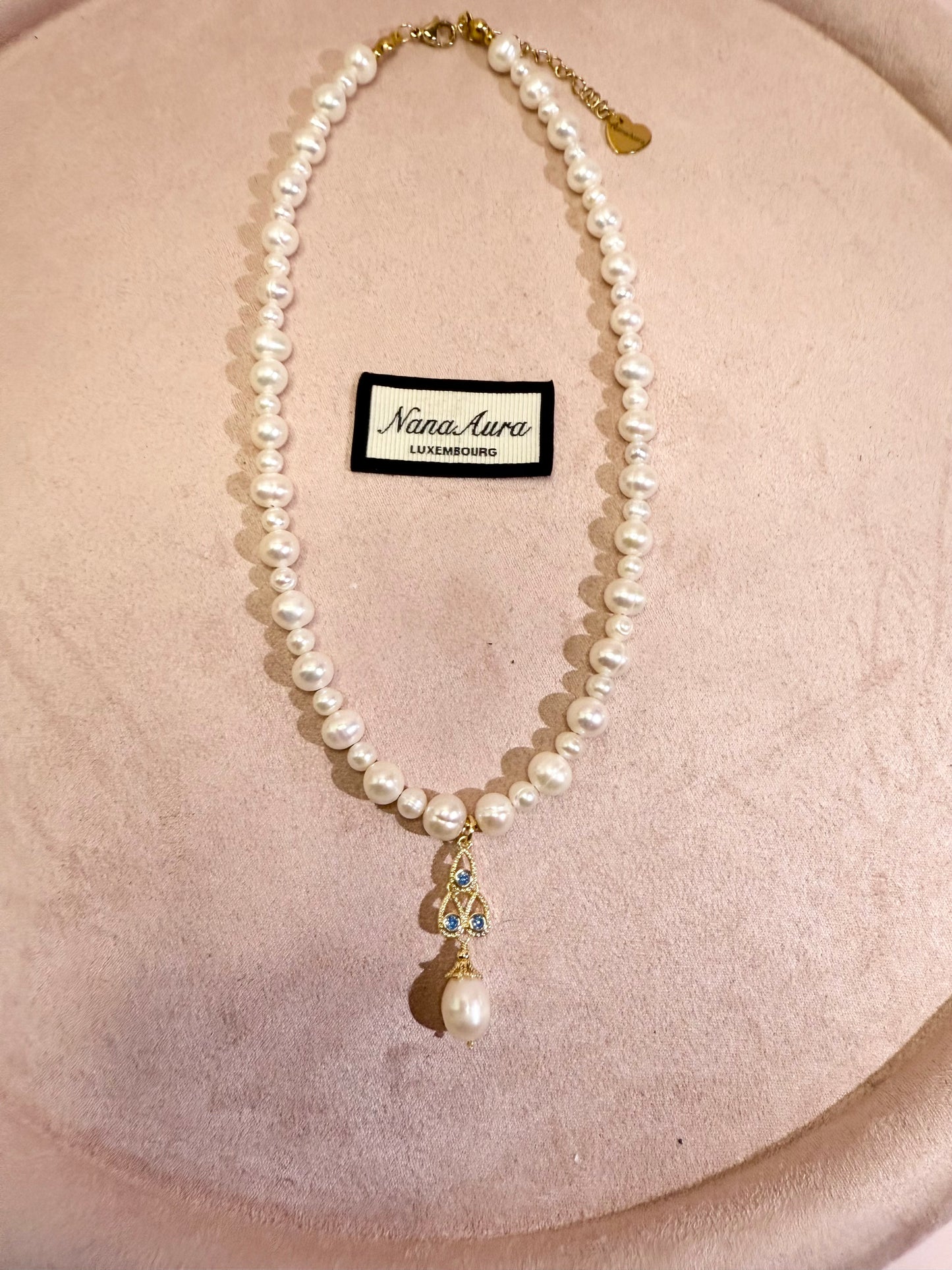 Blue Tear Pearl Necklace
