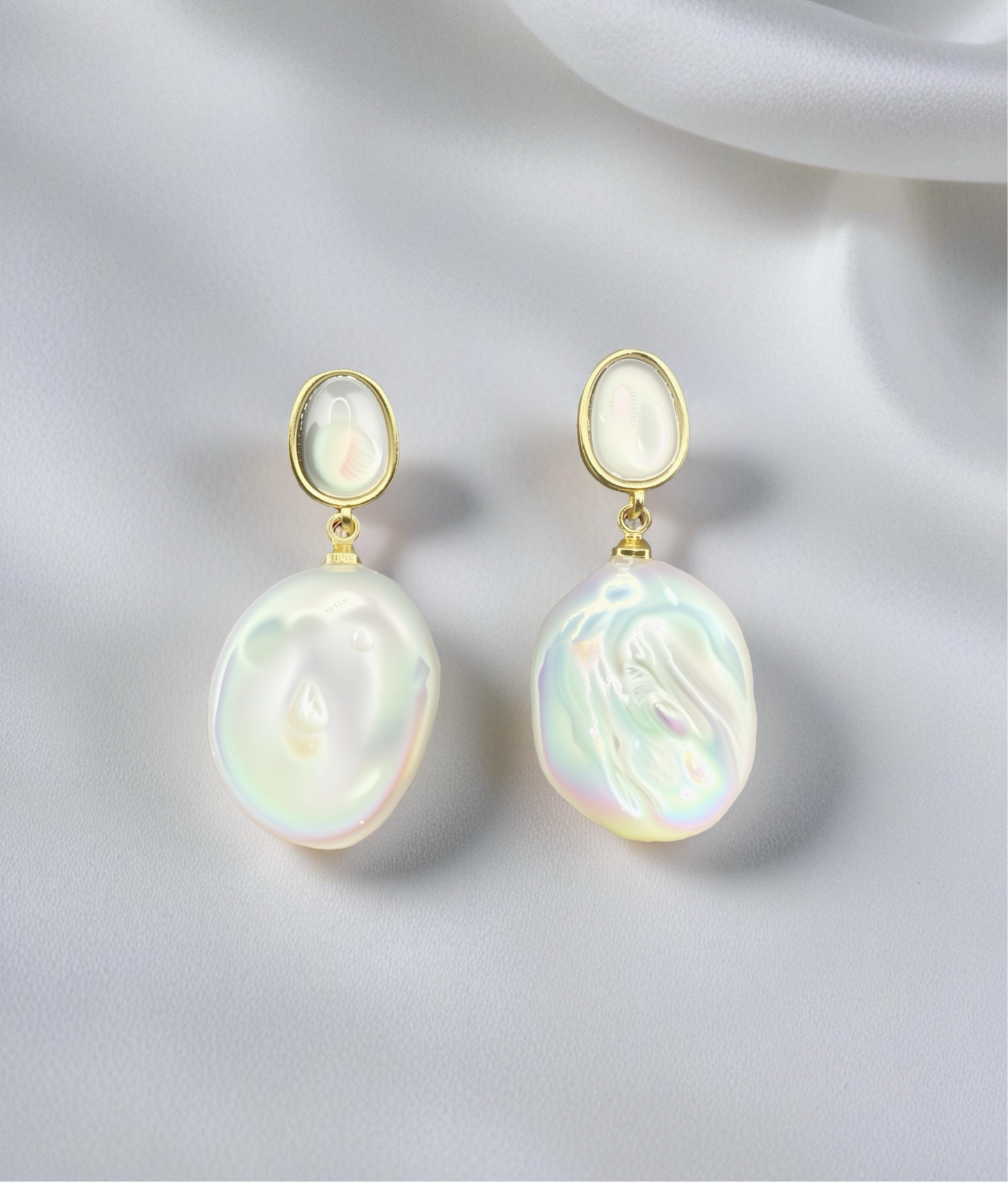 Boucles d'oreilles Lune Lustrée