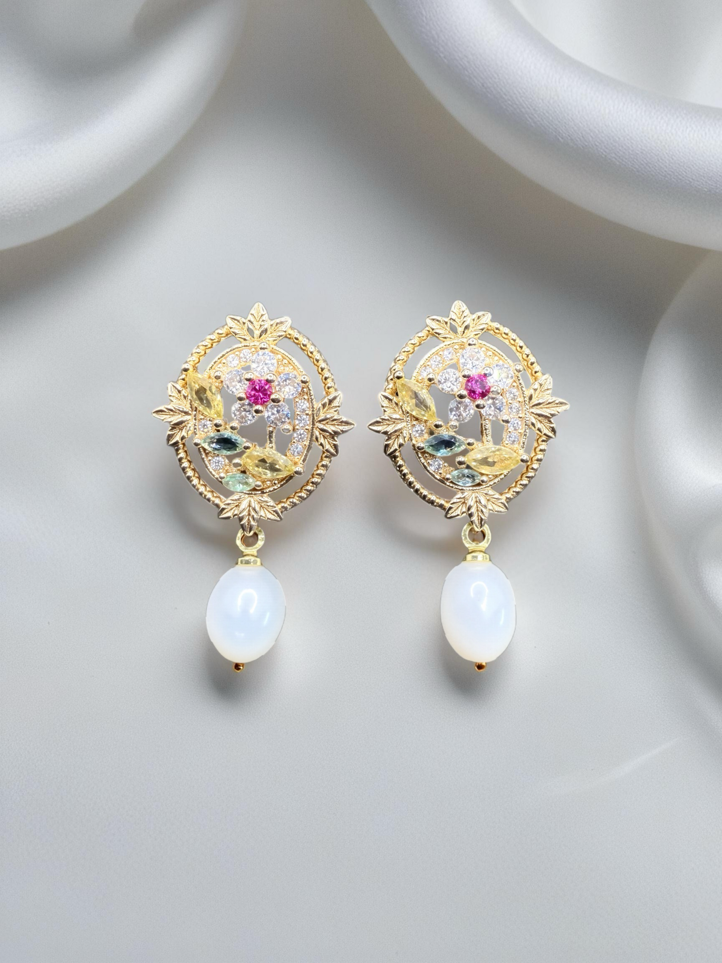 Garden Bloom Pearl Earrings