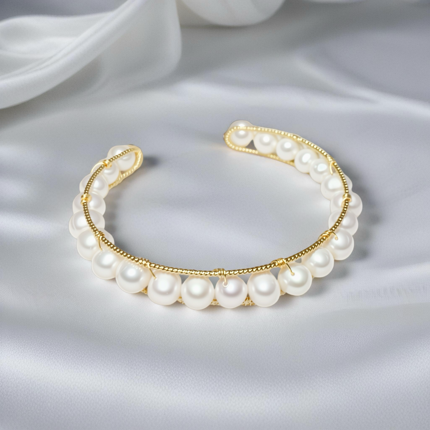 Bracelet en perles naturelles fait main Golden Glow