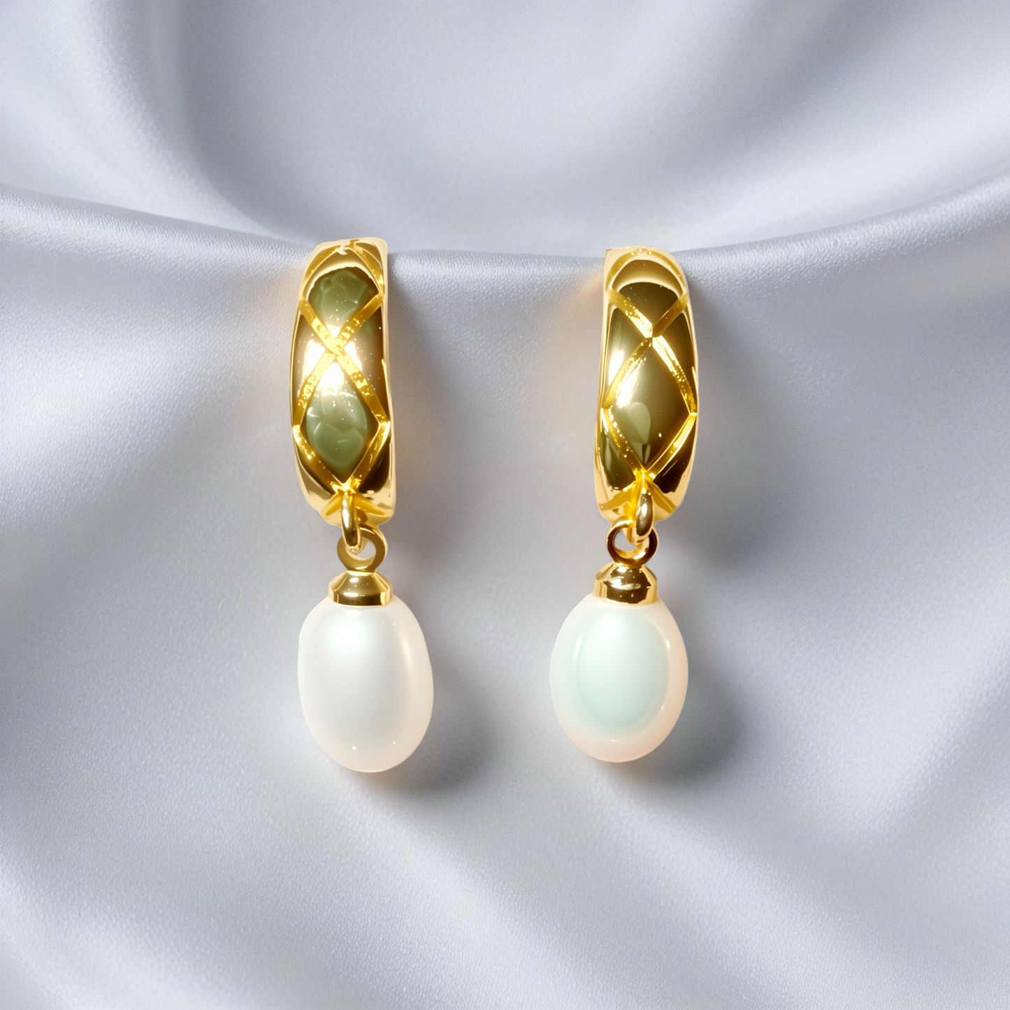 Boucles d'oreilles pendantes en perles Heirloom