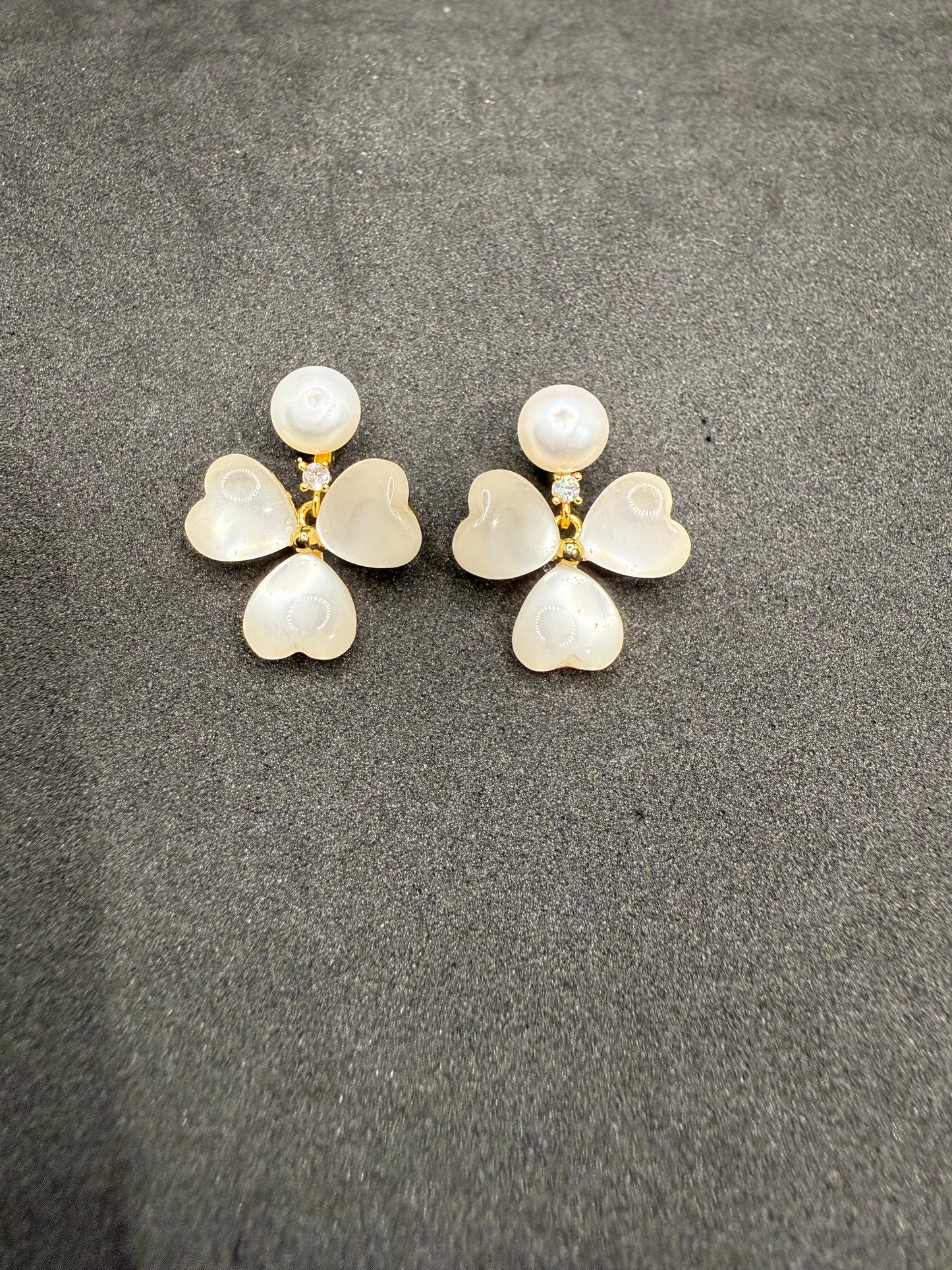 Cat Eye Flower Earrings