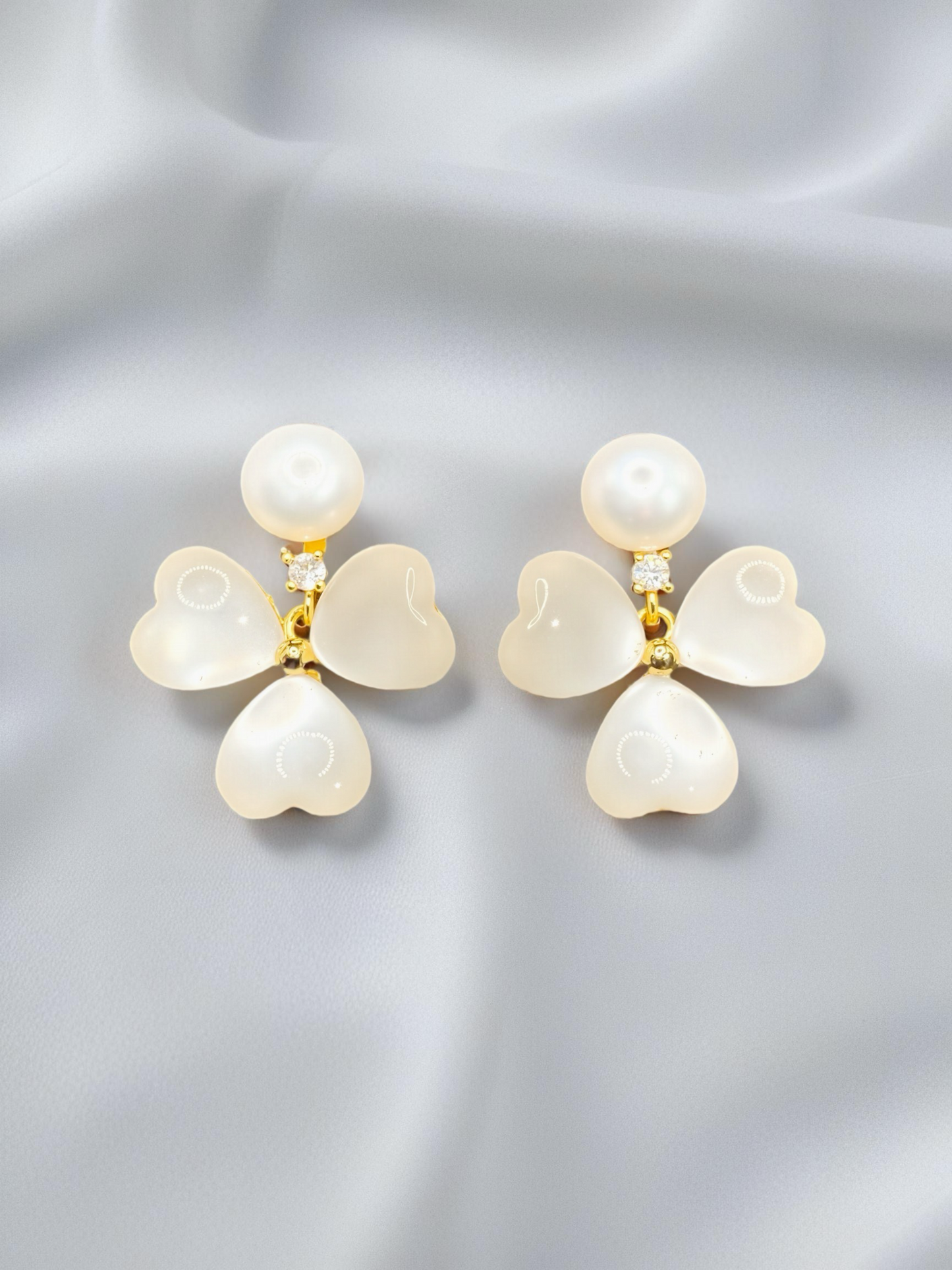 Cat Eye Flower Earrings