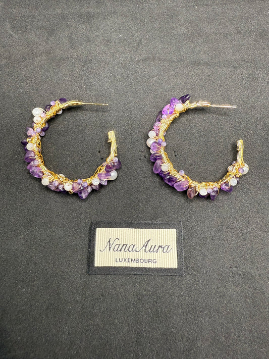 Boucles de marée en améthyste