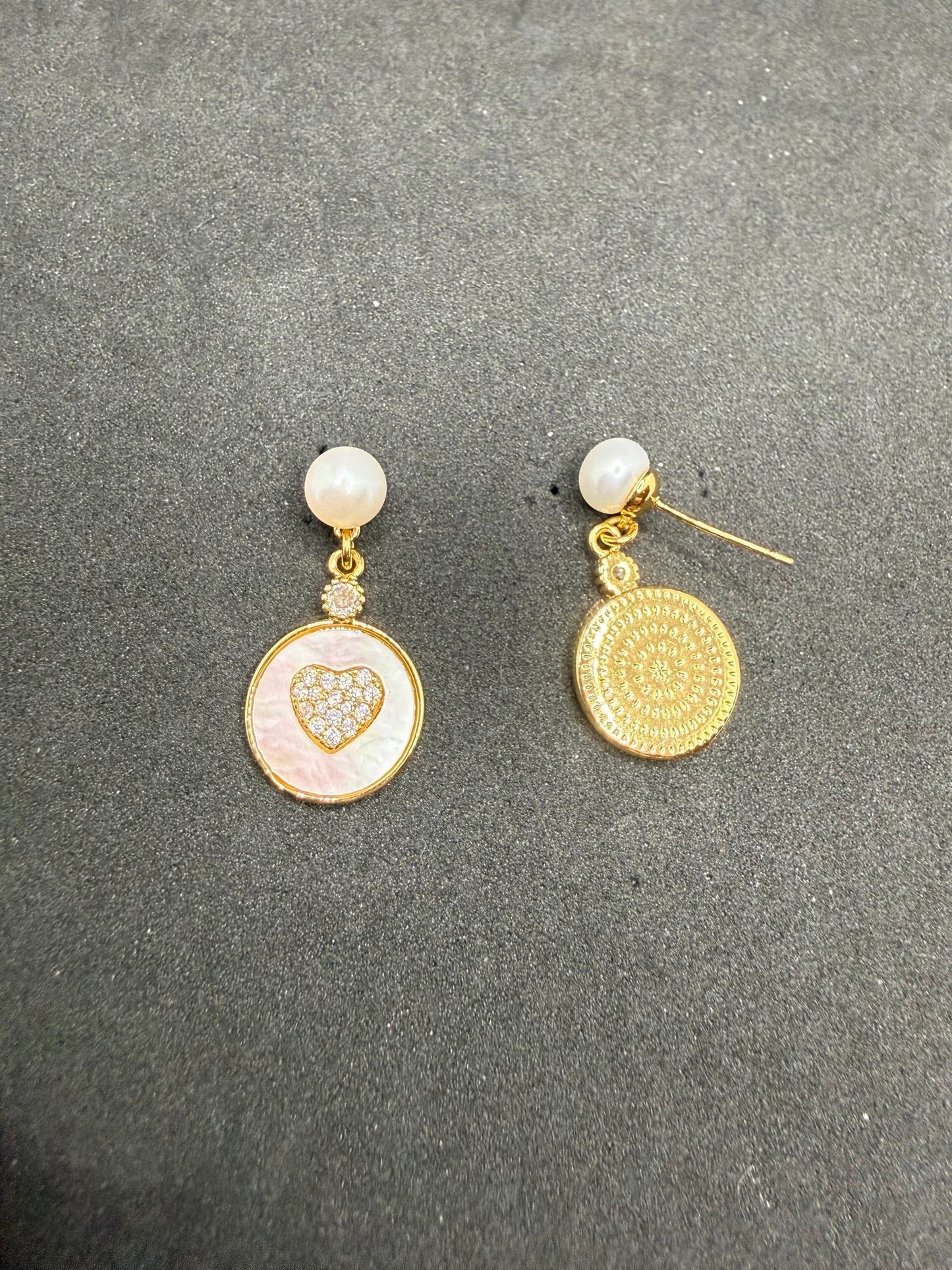 Boucles d'oreilles Cœur de perle