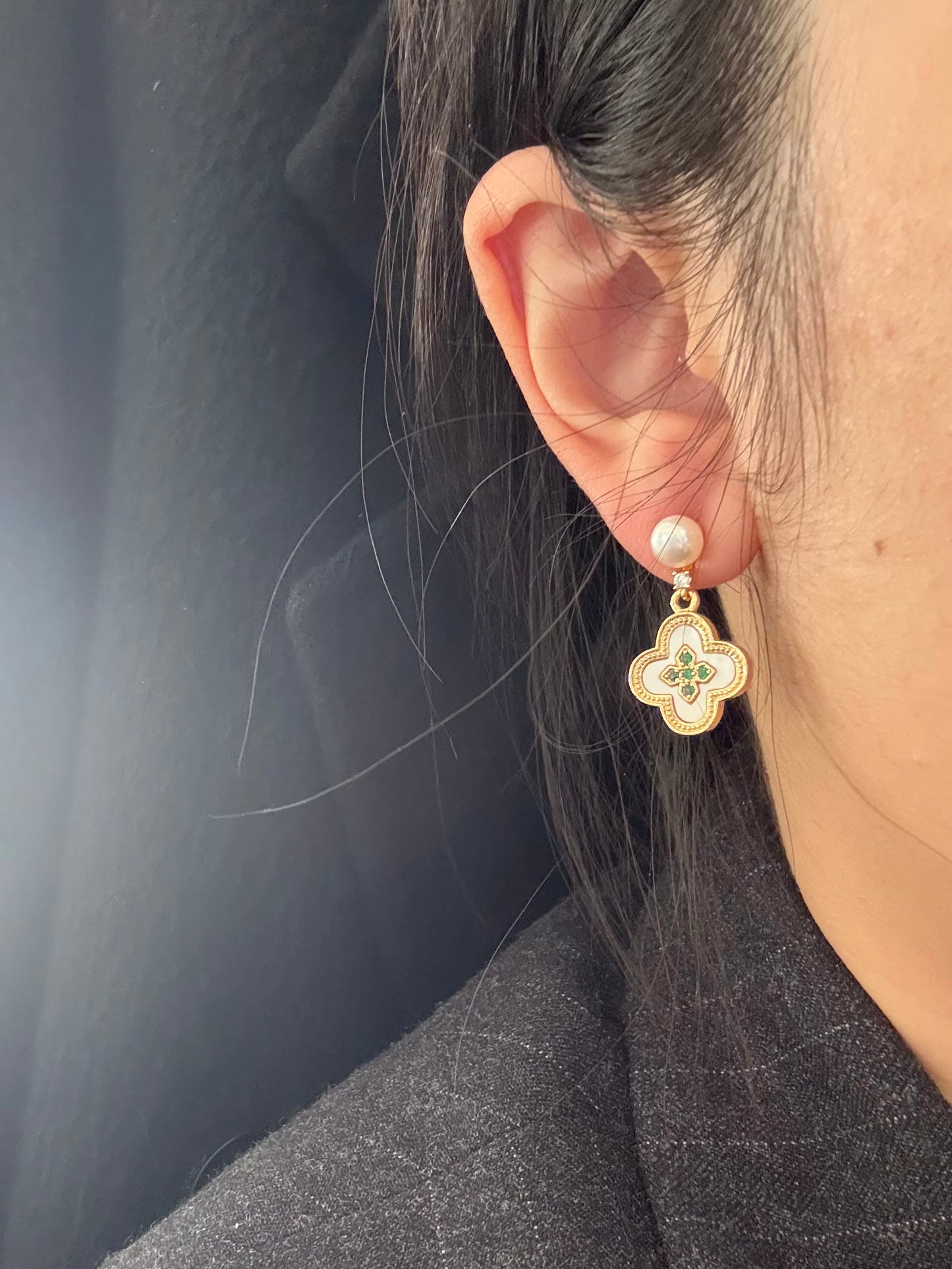 Boucles d'oreilles perles Verde Trèfle