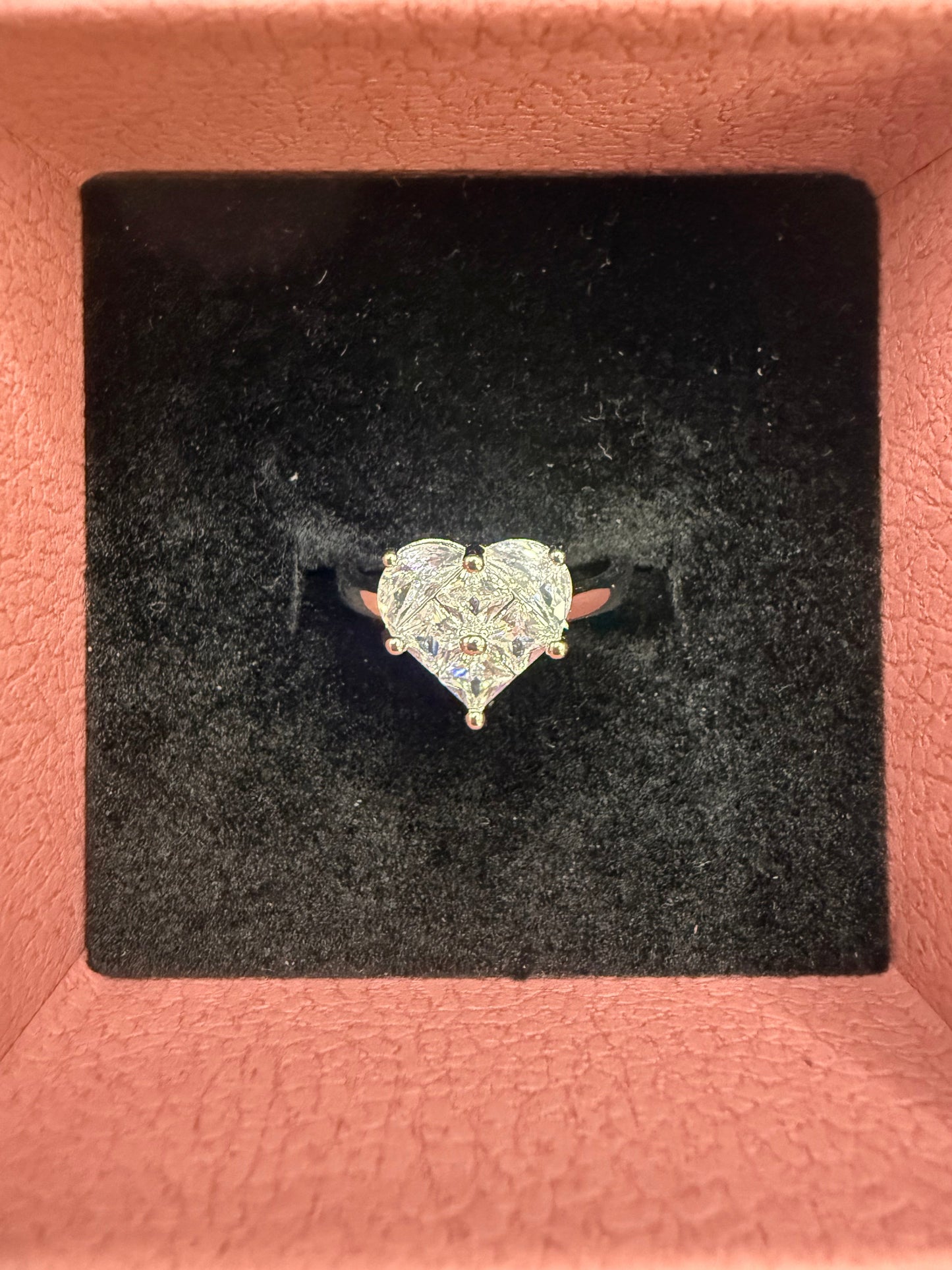 Bague solitaire Cœur en grappe