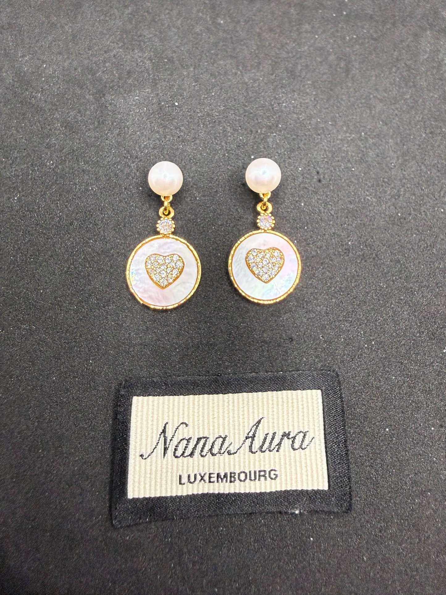 Boucles d'oreilles Cœur de perle