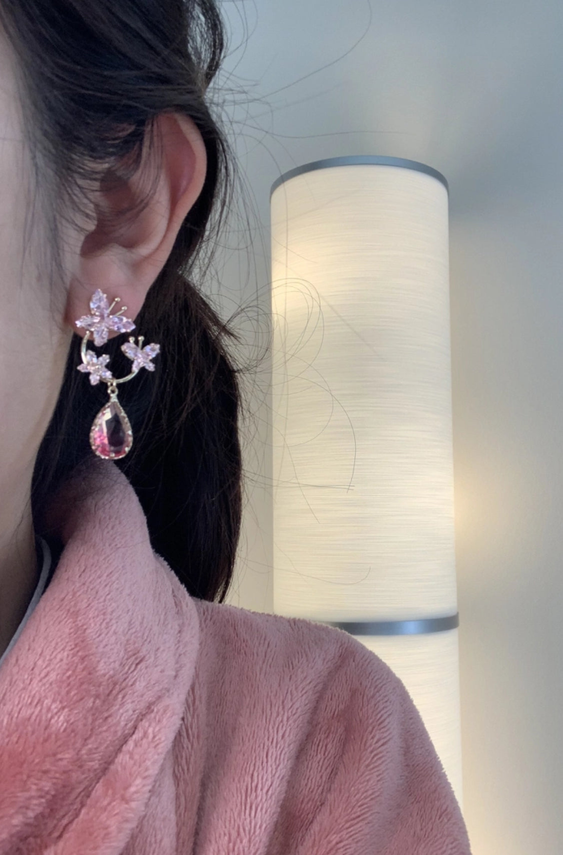 Pink Butterfly Garden Gradient Earring