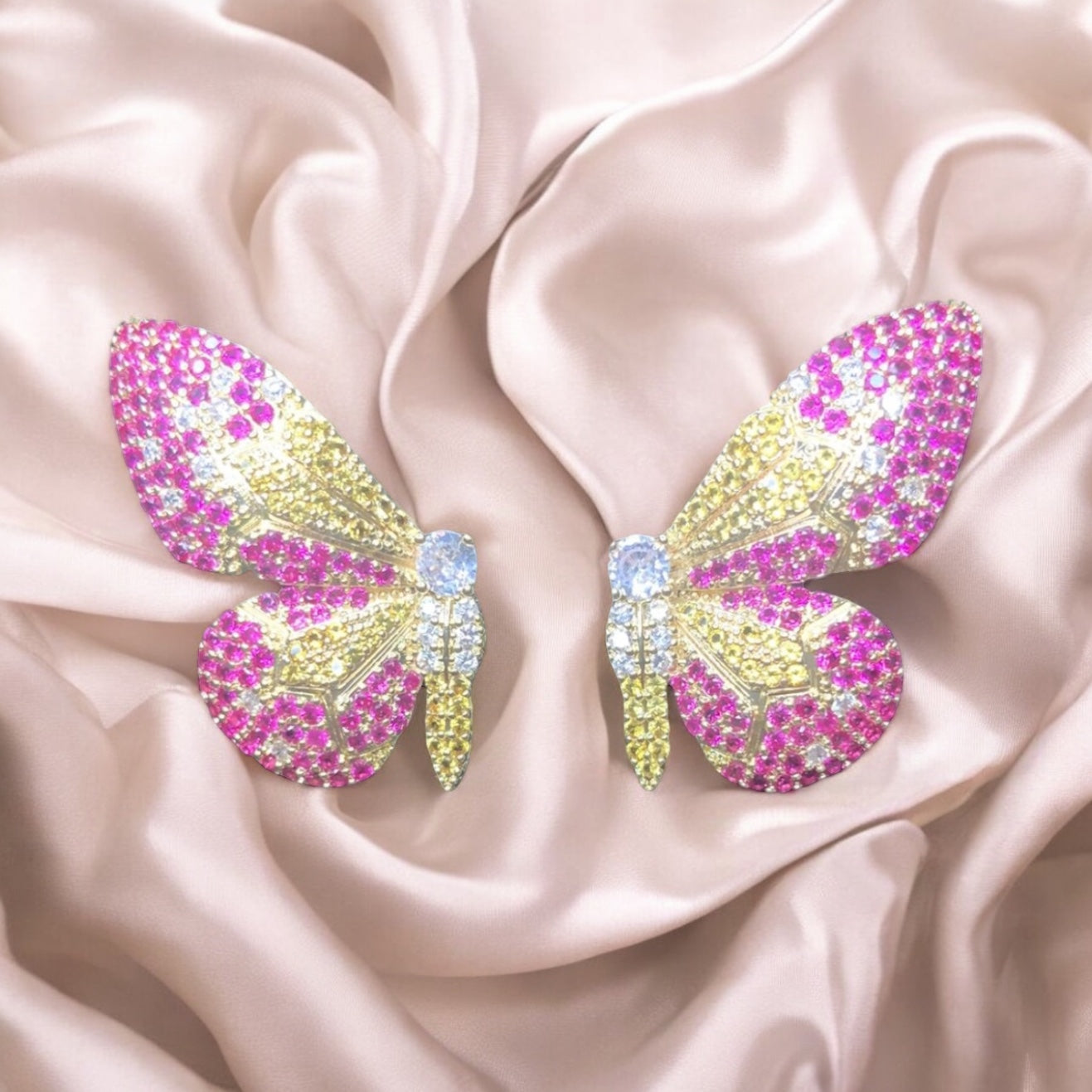 Pink and Yellow Gradient Sunset Butterfly Earring