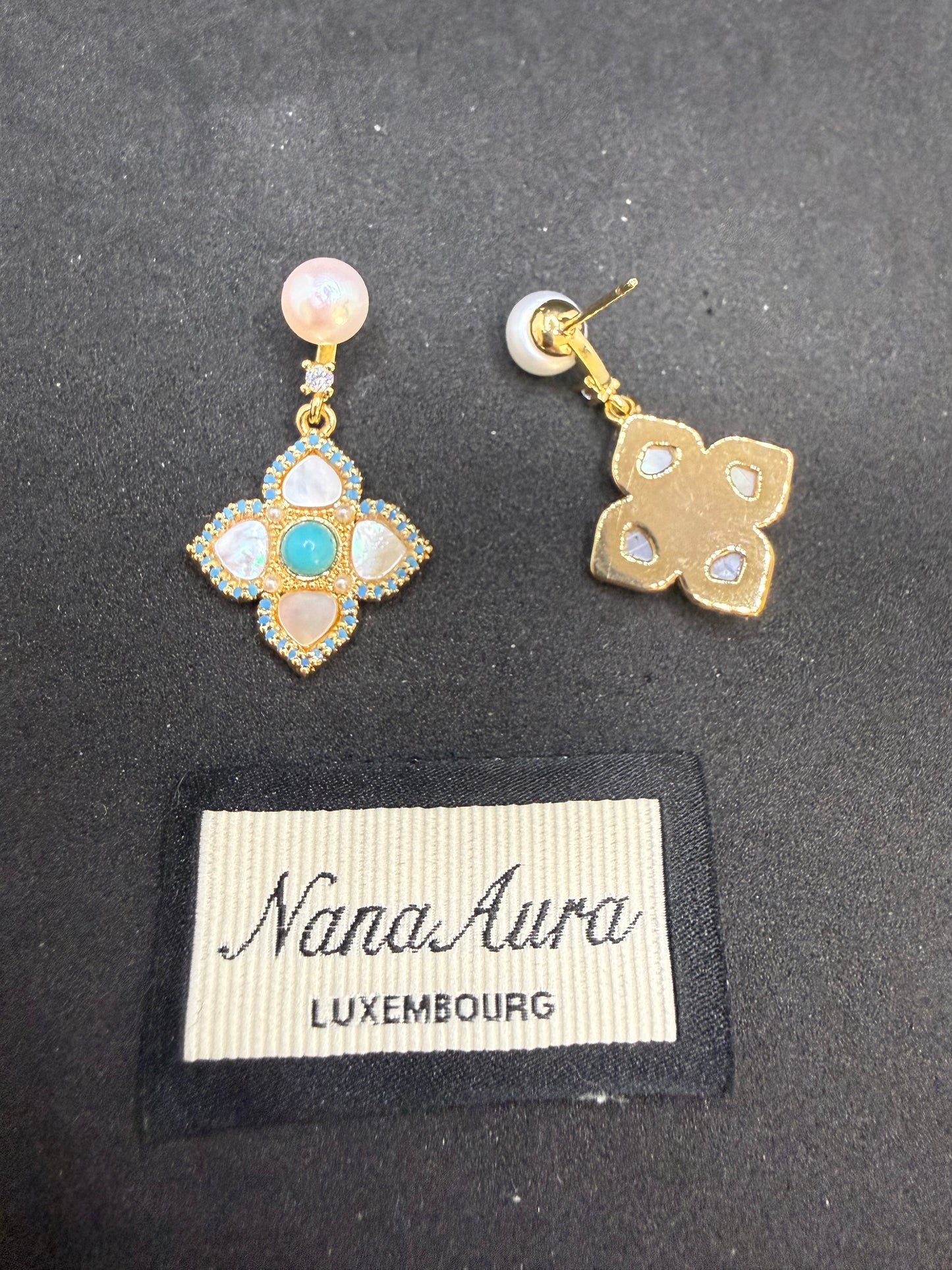 Azure Blossom Pearl Earrings