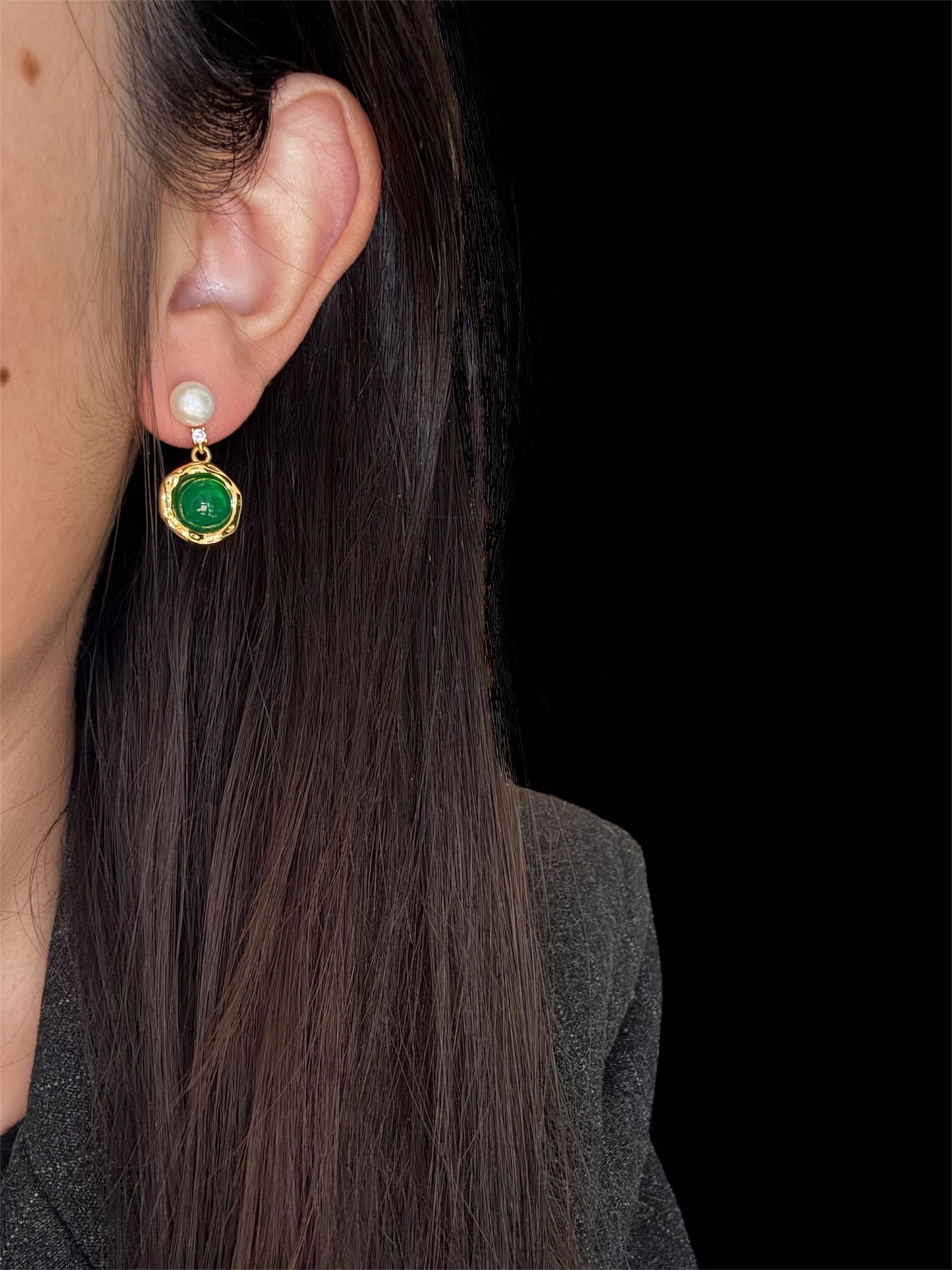 Boucles d'oreilles Halo Agate
