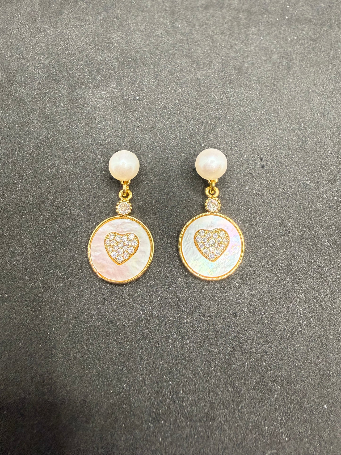 Boucles d'oreilles Cœur de perle