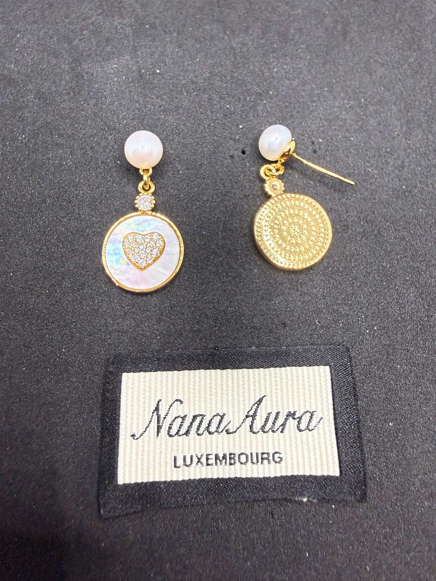 Boucles d'oreilles Cœur de perle