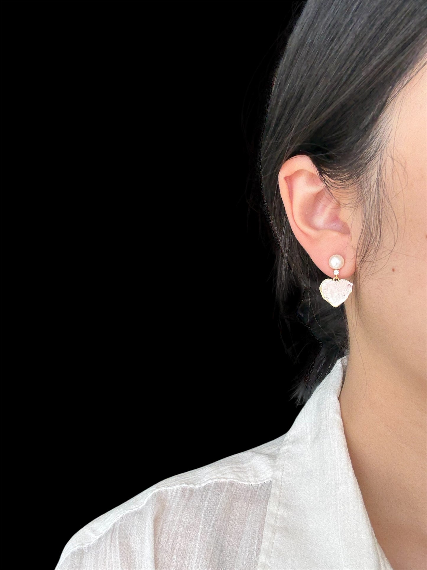 Blushing Heart Earrings