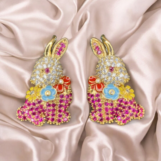 Floral Bunny Delight Earring