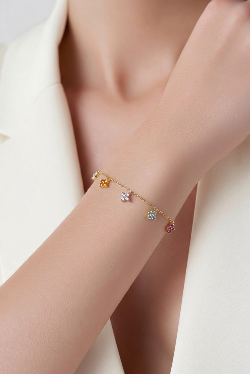 Elowen Rainbow Clover Bracelet