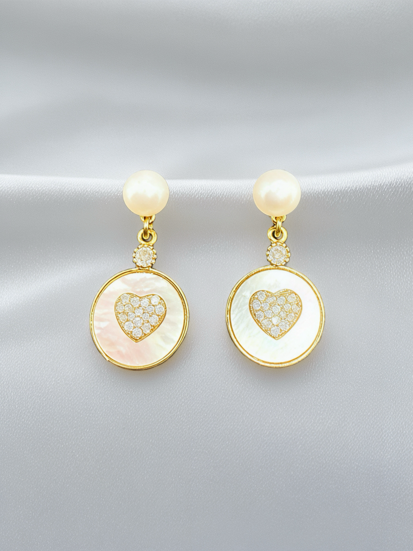 Boucles d'oreilles Cœur de perle