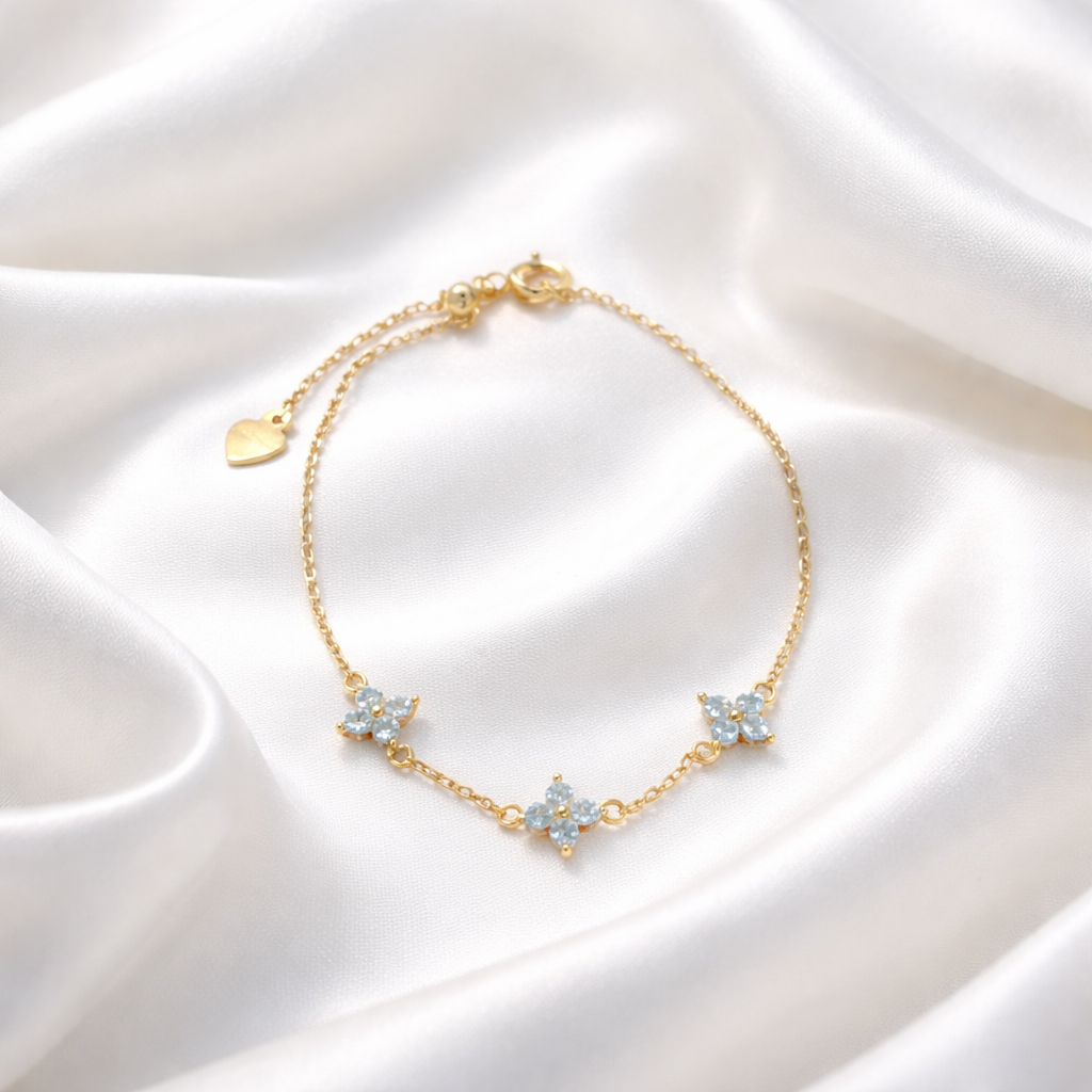 Liora Blue Clover Bracelet