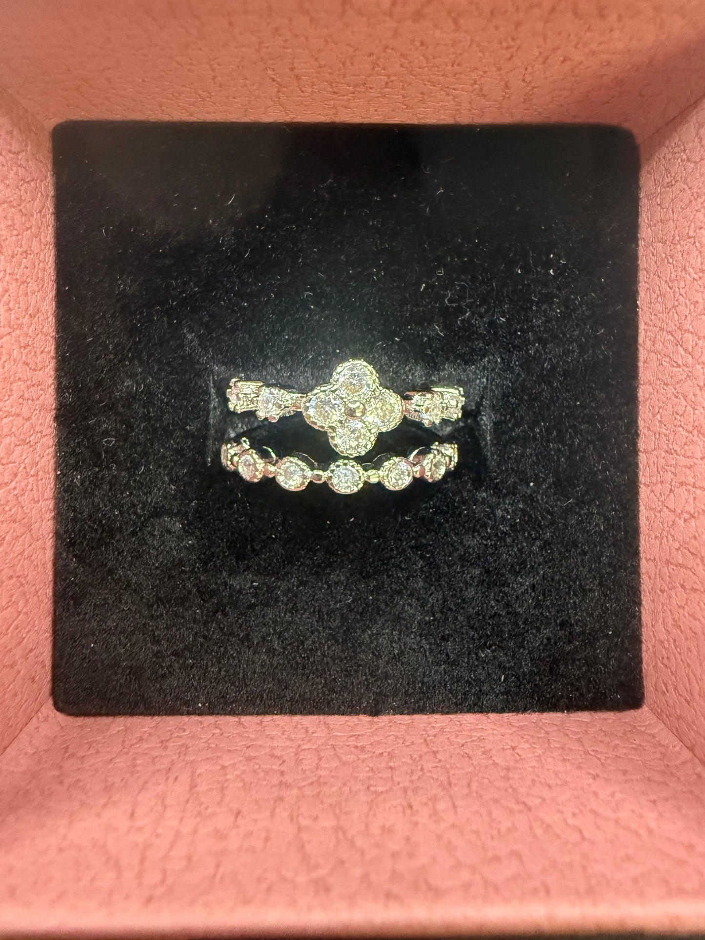 Bague trèfle double couche