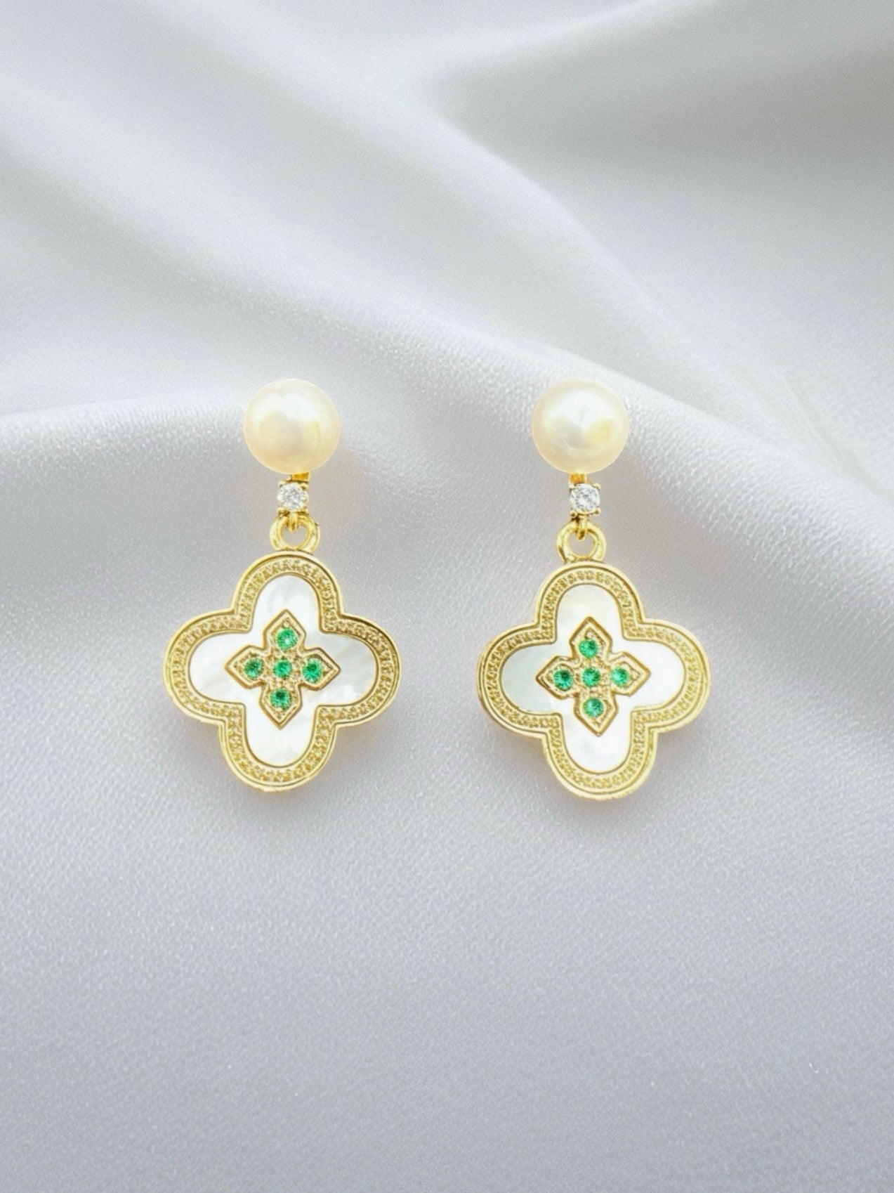 Boucles d'oreilles perles Verde Trèfle
