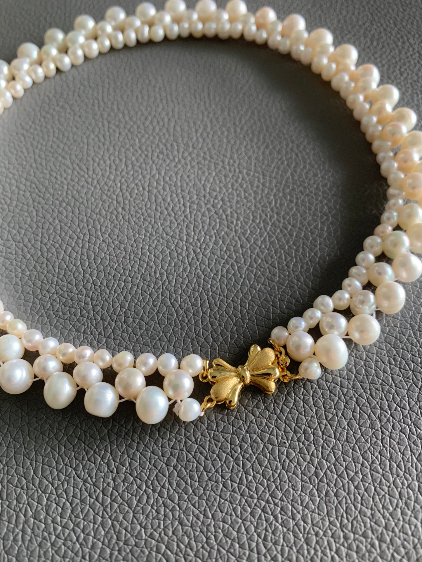 Handmade Pearl Ribbon Choker Necklace