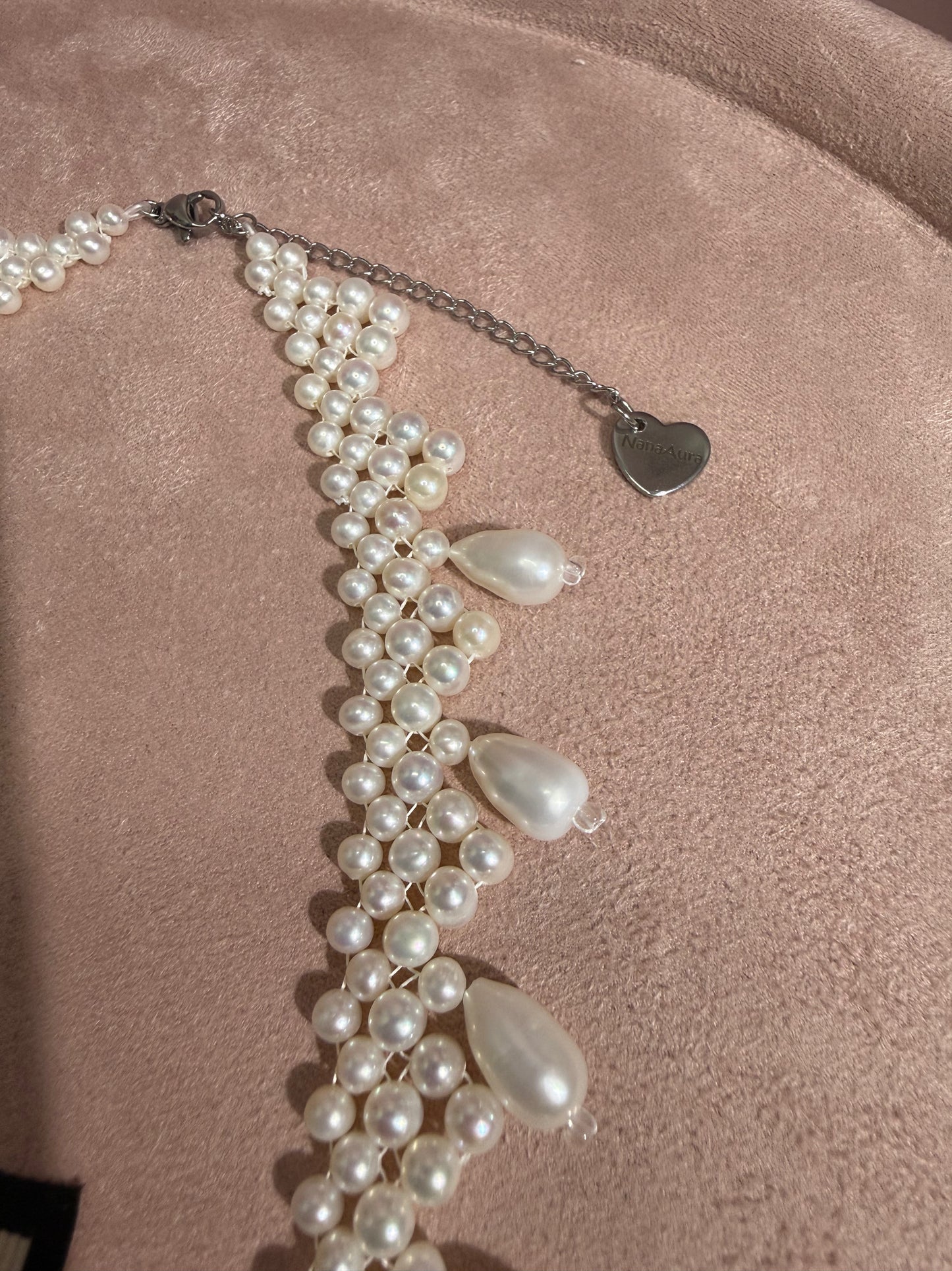 Ophelia Woven Teardrop Pearl Necklace