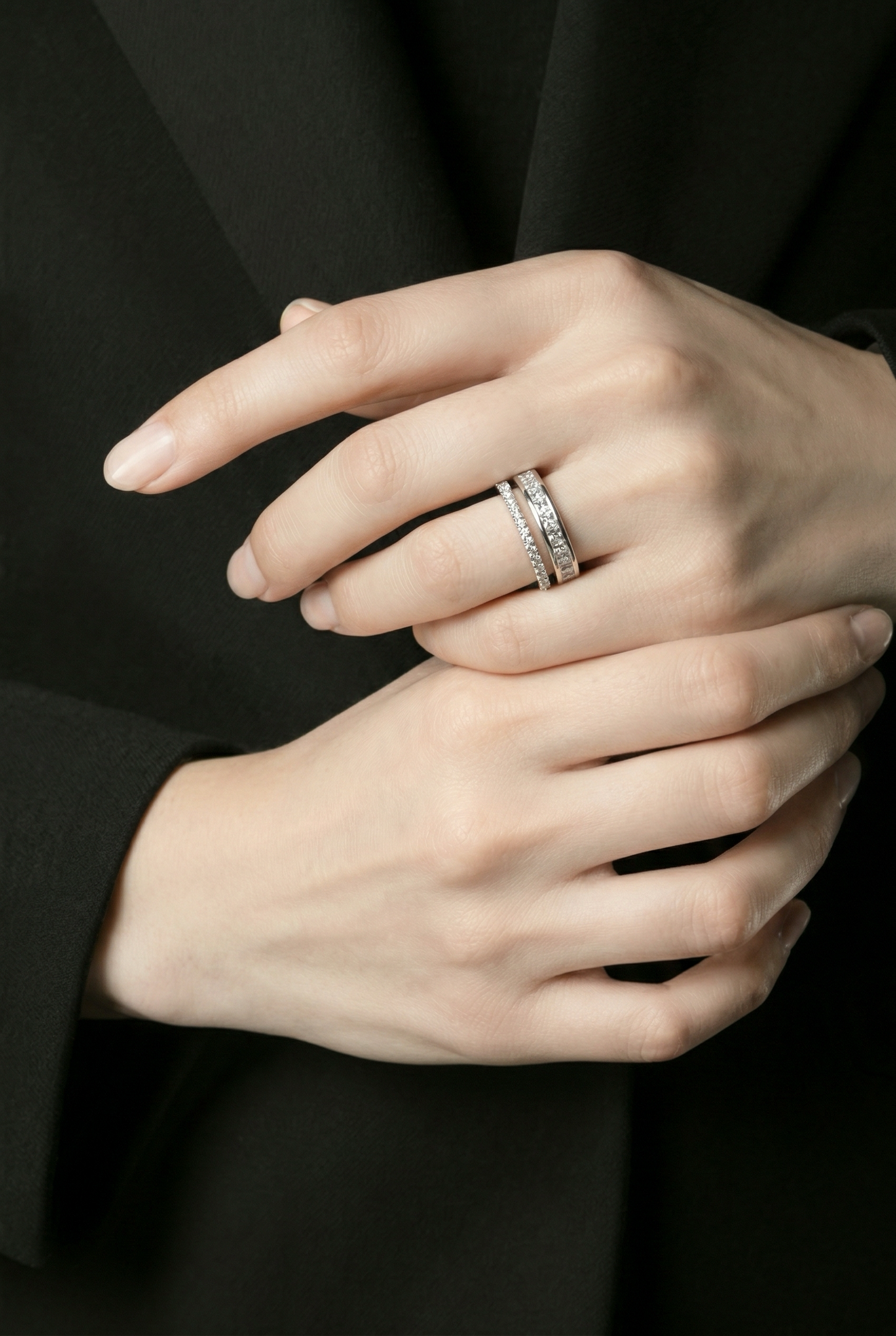 Bague éternité double rangée