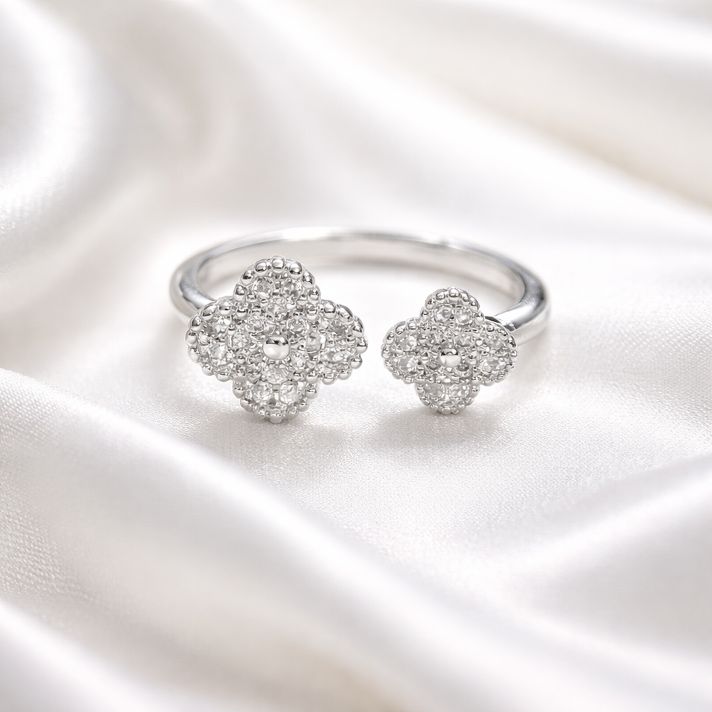 Bague double trèfle