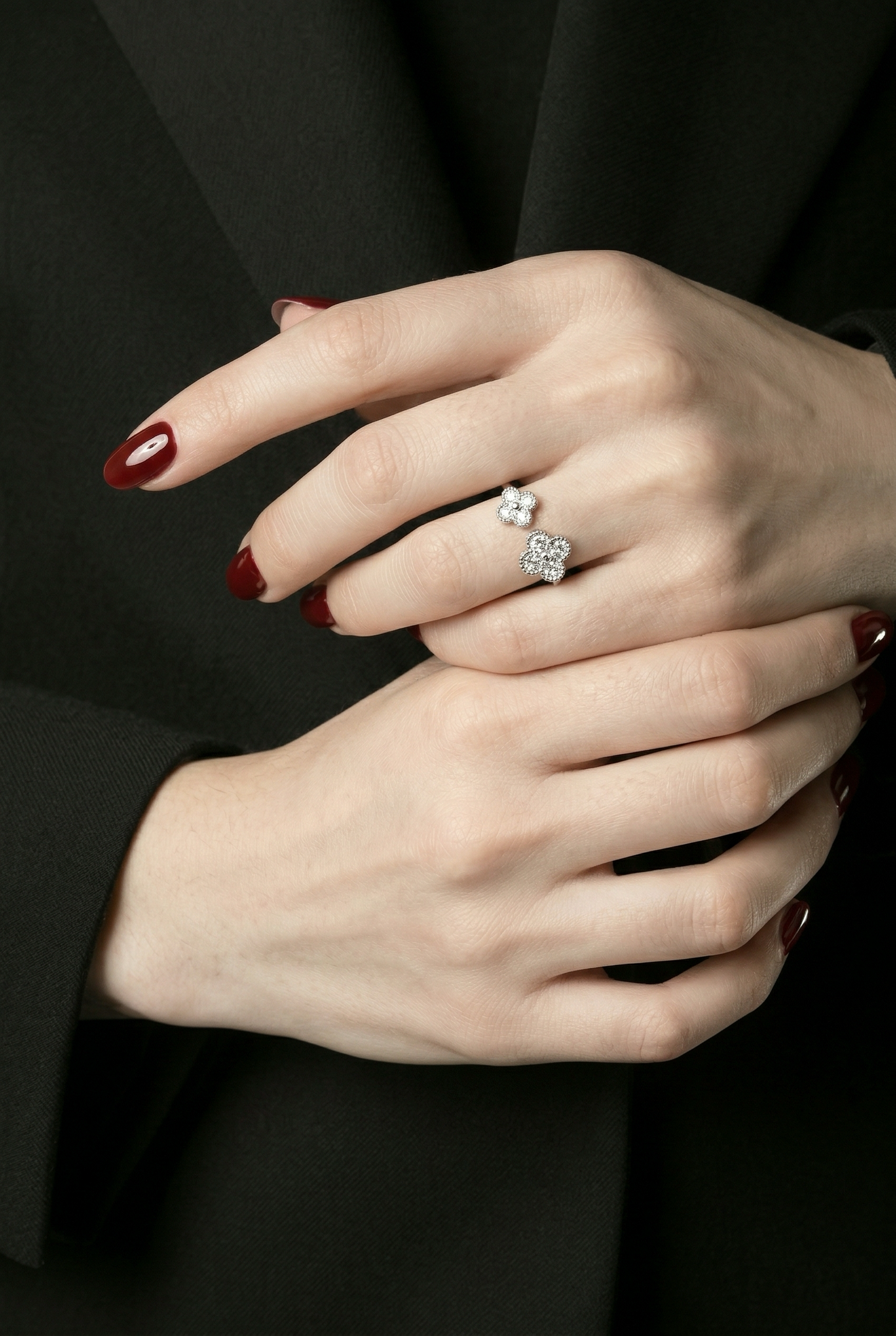 Bague double trèfle