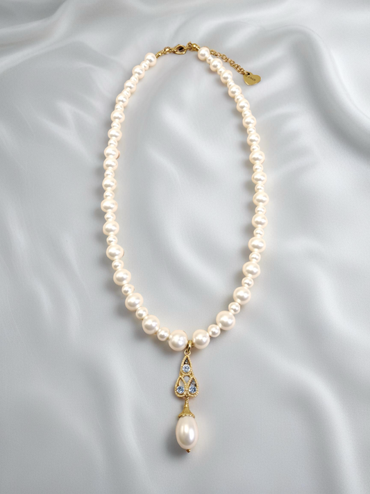 Blue Tear Pearl Necklace